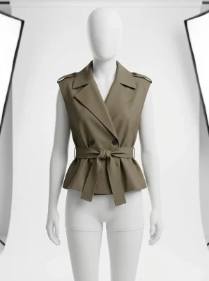 blazer sans manche boutonnage croisé chic femme - Vue 1 - blazer sans manche