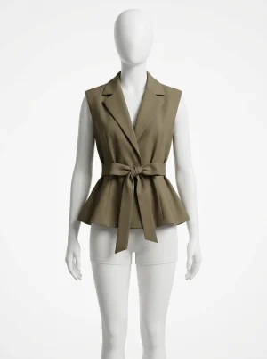 blazer sans manche ceinture business élégant femme - Vue 1 - blazer sans manche