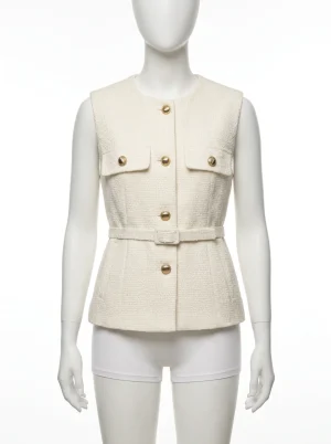 Blazer sans manche cintré style punk femme chic - Vue 1 - blazer sans manche