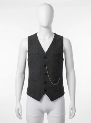 Blazer sans manche coton homme vintage ajusté casual - Vue 1 - blazer sans manche