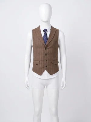 blazer sans manche coton rayé bureau homme élégant - Vue 1 - blazer sans manche