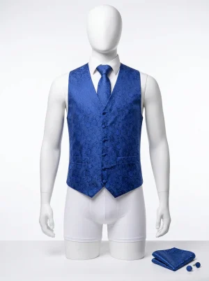 Blazer sans manche jacquard élégant homme mariage business - Vue 1 - blazer sans manche