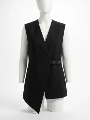 Blazer sans manche laine asymétrique quotidien femme - Vue 1 - blazer sans manche